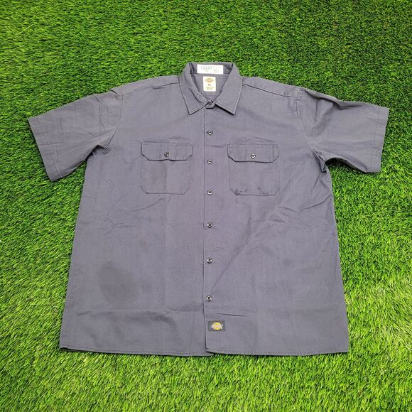 DICKIES Button Shirt XL 25x30 Baggy Navy-Blue - Picture 1 of 15
